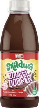 NEW+Mildura+Zooper+Dooper+Cola+Flavoured+Fruit+Drink+500mL