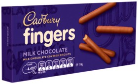Cadbury+Milk+Chocolate+Fingers+114g%2C+Freddo+167g+or+Cookies+156g+Selected+Varieties