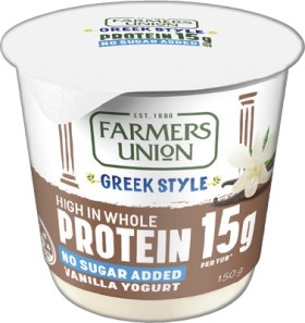 Farmers+Union+Greek+Style+High+Protein+Yogurt+150g+Selected+Varieties