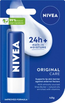 Nivea+24h+Melt%E2%80%91In+Moisture+Lip+Balm+1+Pack+Selected+Varieties