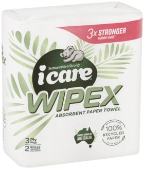 Icare+Wipex+100%25+Recycled+Paper+Towel+3+Ply+2+Pack