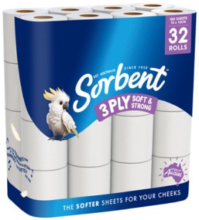 Sorbent+Silky+White+Toilet+Tissue+3+Ply+32+Pack