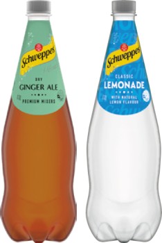 Schweppes+Mixers%2C+Soft+Drink+or+Natural+Mineral+Water+1.1+Litre+Selected+Varieties