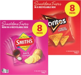 Smiths-Crinkle-Cut-Chips-Twisties-or-Sunbites-Grain-Waves-8-Pack-Selected-Varieties on sale