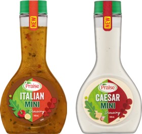 Praise-Dressing-Mini-140mL-Selected-Varieties on sale