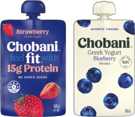 Chobani-Greek-Yogurt-Pouch-140g-or-Fit-Yogurt-Pouch-150g-Selected-Varieties on sale