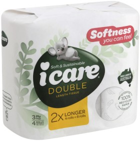 Icare+Double+Length+Toilet+Tissue+3+Ply+4+Pack