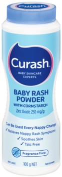 Curash-Fragrance-Free-Baby-Rash-Powder-100g on sale