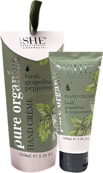 She-Pure-Organics-Basil-Grapefruit-Peppermint-Hand-Cream-100mL on sale