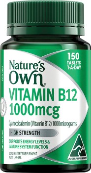 Natures-Own-B12-1000mcg-150-Tablets on sale