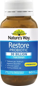 Natures-Way-Restore-Probiotic-30-Billion-60-Capsules on sale