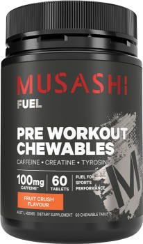 Musashi+Pre+Workout+Fruit+Crush+Flavour+Chewables+60+Tablets%2A
