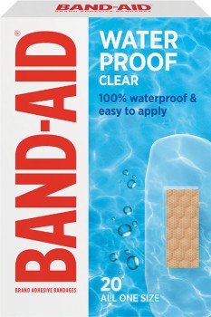 Band-Aid-Waterproof-Clear-All-One-Size-20-Pack on sale