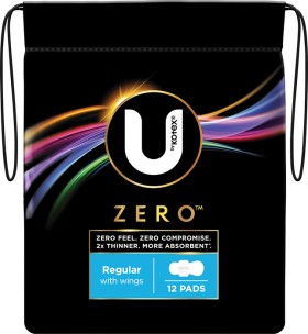 NEW+U+By+Kotex+Pads+Zero+Regular+Wing+12+Pack