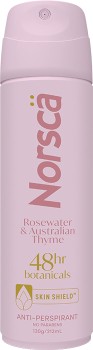 Norsca-48hr-Rosewater-Australian-Thyme-Anti-Perspirant-130g on sale