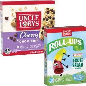 Uncle-Tobys-Muesli-Bars-145g-185g-Pk-5-6-or-Roll-Ups-94g-Pk-6 on sale