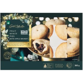 Woolworths-Gold-Apple-Brandy-Fruit-Mince-Pies-Pk-6 on sale