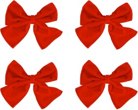 4+Pack+Red+Bow+Napkin+Rings