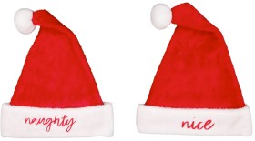 Naughty+or+Nice+Santa+Hat+-+Assorted
