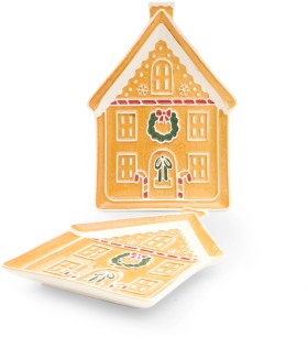 Set+of+2+Gingerbread+House+Side+Plates