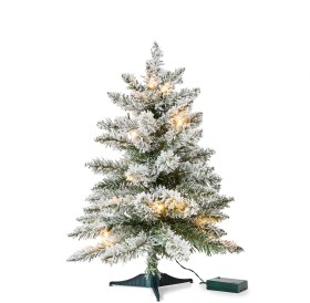 60cm-2ft-Light-Up-Mini-Green-Flocked-Christmas-Tree on sale
