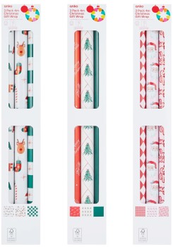 3+Pack+4m+Christmas+Gift+Wrap+-+Assorted