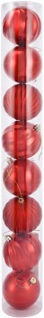 8-Pack-8cm-Red-Baubles on sale