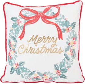 43cm-Christmas-Wreath-Cushion on sale
