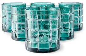 6-Green-Tartan-Tumbler-Glasses on sale