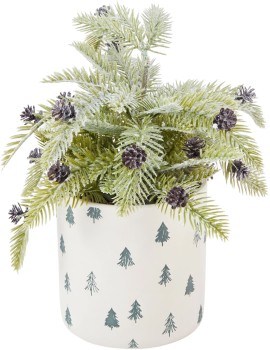 Christmas-Artificial-Frosted-Pine-in-Pot on sale