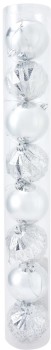 8+Pack+8cm+Silver+Baubles