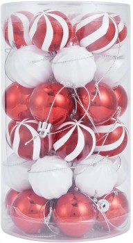 36+Pack+4cm+Candy+Cane+Baubles