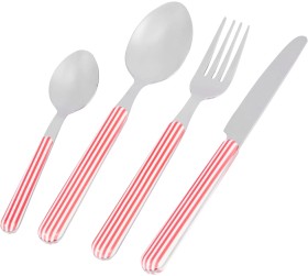 16-Piece-Red-Stripe-Cutlery-Set on sale