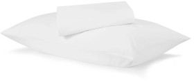 250-Thread-Count-Cotton-Rich-Sheet-Set-Single-Bed-White on sale