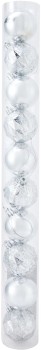 10+Pack+6cm+Silver+Baubles
