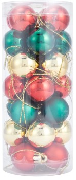 28+Pack+3cm+Traditional+Baubles