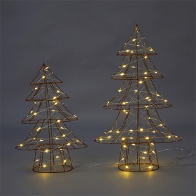 2+Pack+Solar+Powered+LED+Light+Up+Christmas+Trees