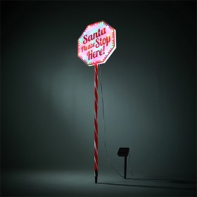 Solar-LED-Light-Up-Santa-Stop-Here-Stake on sale