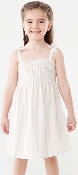 Lurex+Stripe+Smocked+Dress