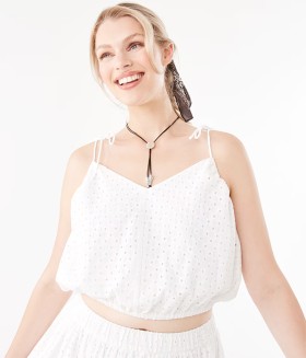 Sleeveless-Broderie-Shoulder-Tie-Top on sale