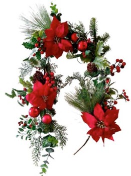 NEW+Crimson+Noel+Garland+with+LED+1.5m+Ea