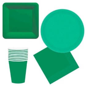 NEW+Festive+Green+Paper+Tableware