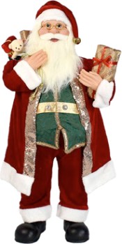 Santa-Deluxe-with-Present-and-Sack-Standing-80cm-Ea on sale