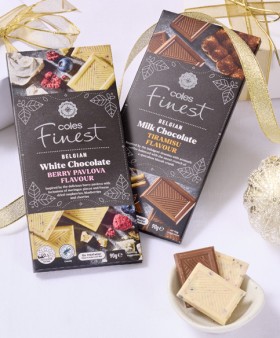 Coles+Finest+Tiramisu+or+Berry+Pavlova+Block+Chocolate+90g