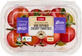 Coles+Australian+Cherry+Vine+Ripe+Tomatoes+200g+Pack