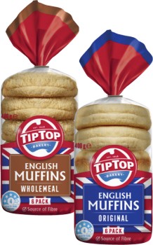 Tip+Top+English+Muffins+6+Pack+400g