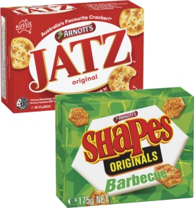 Arnott%26%23039%3Bs+Jatz+or+Shapes+Crackers+130g-225g