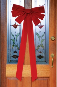Red-Christmas-Jumbo-Flocked-Bow-46x110cm on sale