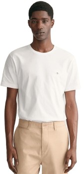 Gant-Regular-Fit-Shield-T-Shirt-White on sale