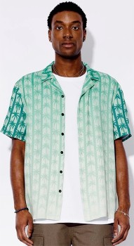 Kenji+Short+Sleeve+Printed+Shirt+-+Green